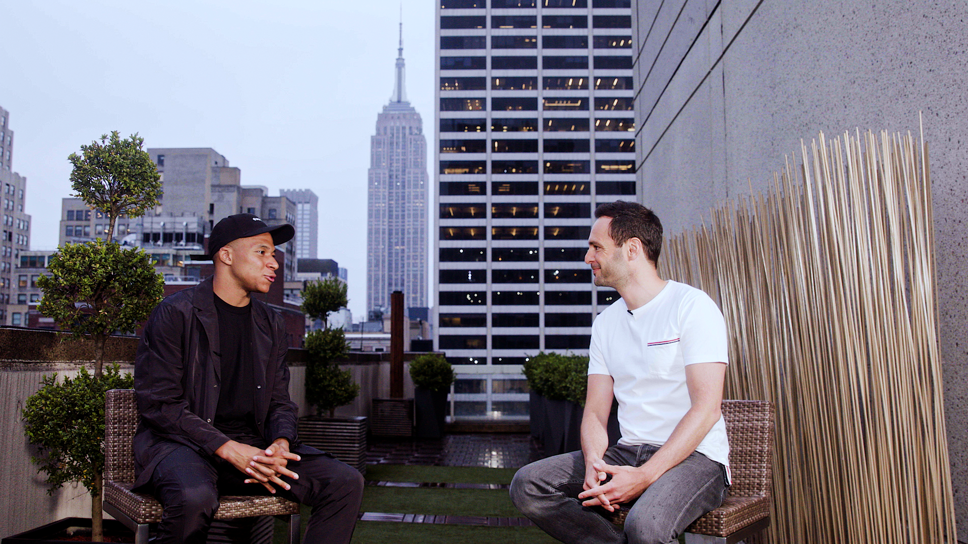 Mbappé and Sorare CEO Nicolas Julia take Manhattan.