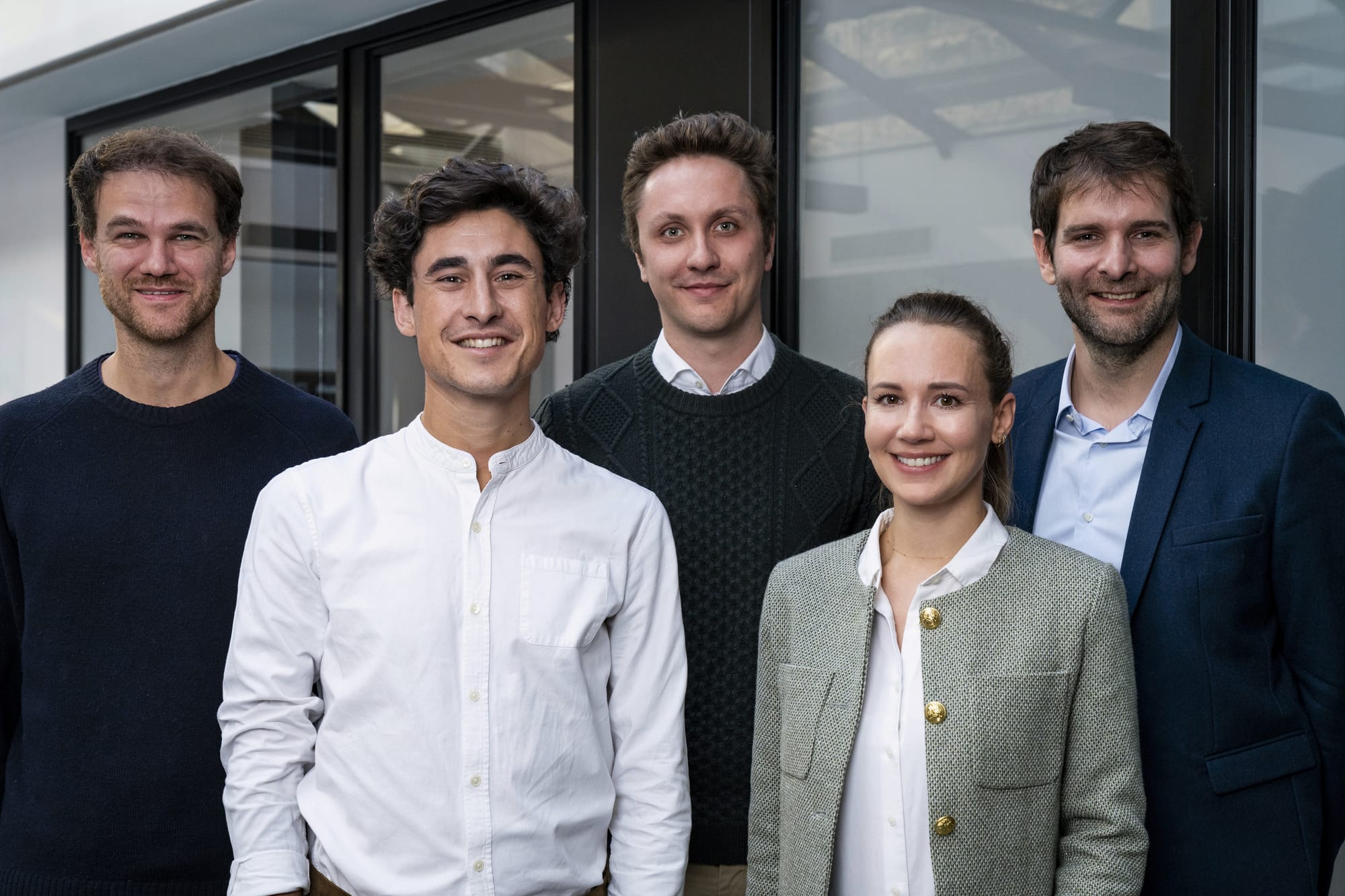 Stoik co-founders (l to r): Nicolas Sayer, Jules Veyrat, Alexandre Andreini, Franziska Geier, and Philippe Mangematin