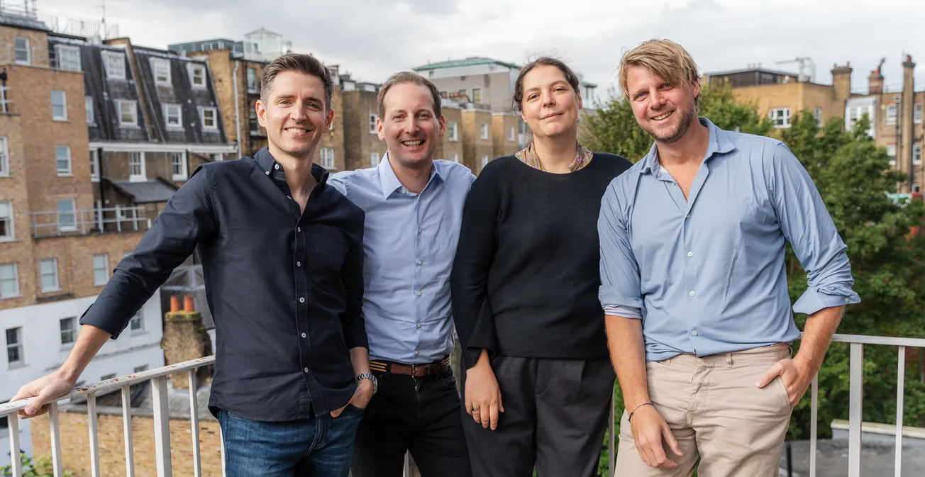 Fly Ventures (l to r): Matt Wichrowski, Gabriel Matuschka, Marie Brayer, and Fredrik Bergenlid