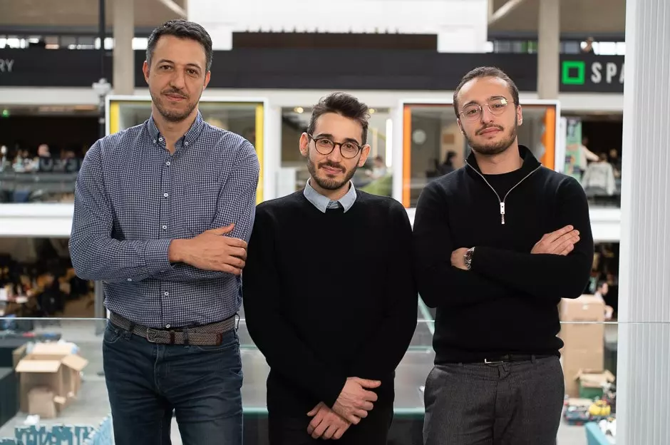 Spore.bio's co-founders (left to right): Mohamed Tazi (COO), Maxime Mistretta (CTO), and Amine Raji (CEO)