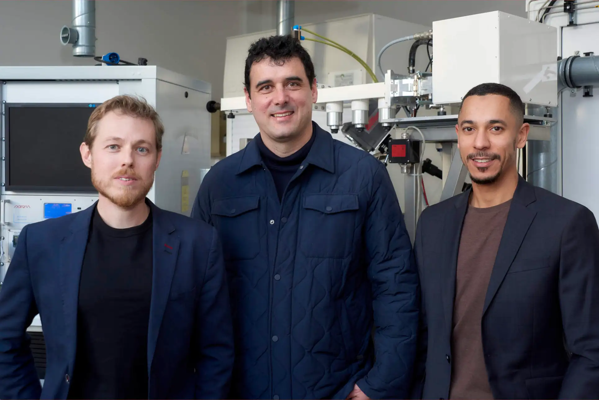 Diamfab Co-Founders (from left to right: CEO Gauthier Chicot, CRO Ivan Llaurado, and CTO Khaled Driche