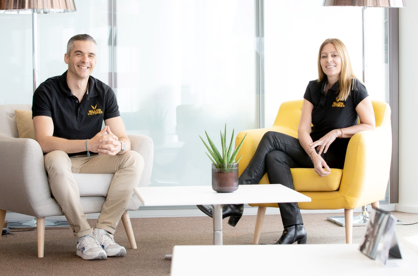 Million Victories Co-Founders Benoît Ducrest (left) and Celine Espiet-Allary