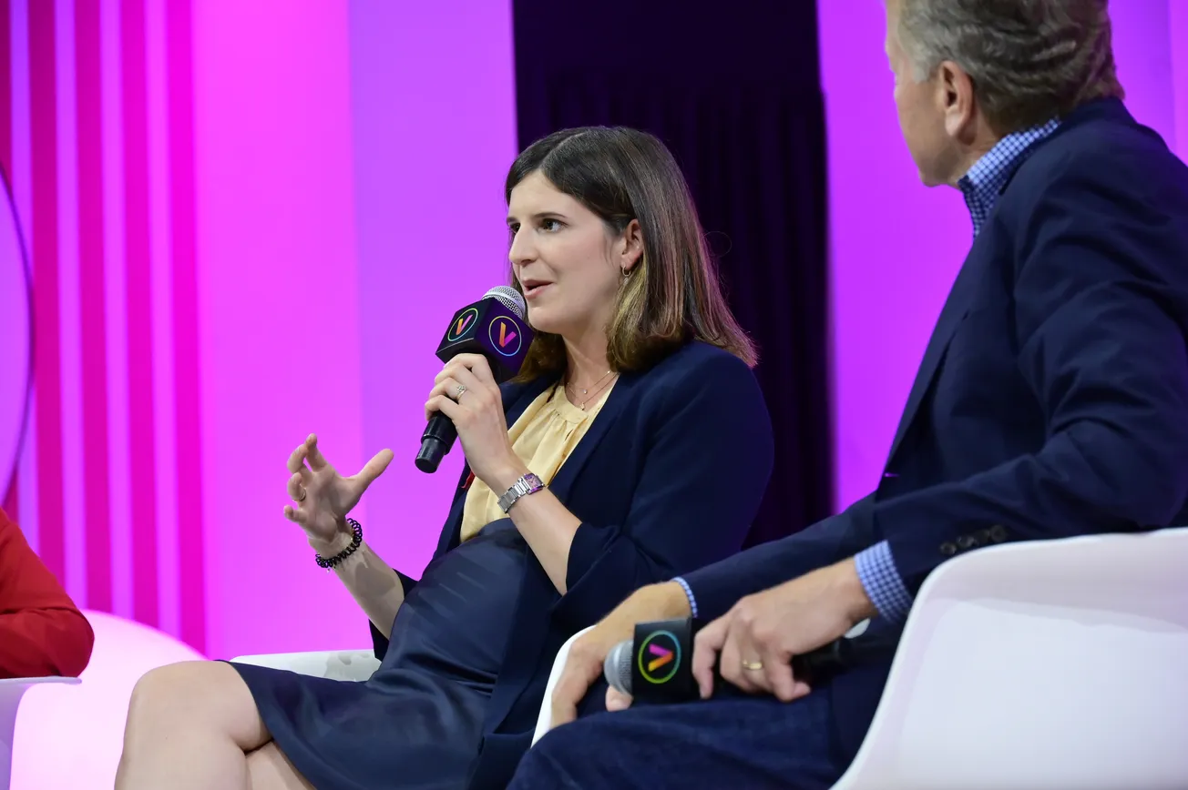 Clara Chappaz, Director of La French Tech Mission, speaks at VivaTech. Photo courtesy of VivaTech.