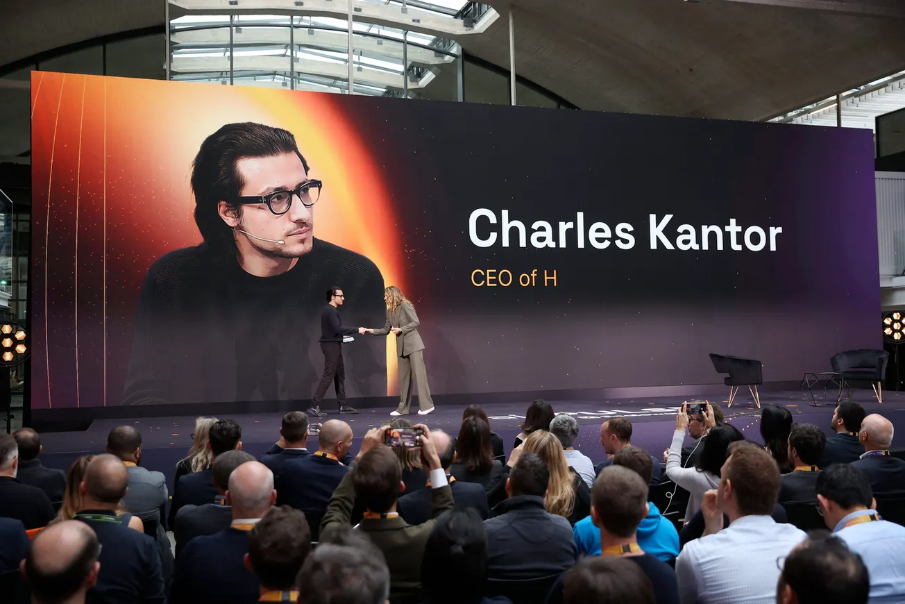 H CEO Charles Kantor takes the stage at the ai-Pulse conference in November 2024. Photo courtesy of Scaleway.